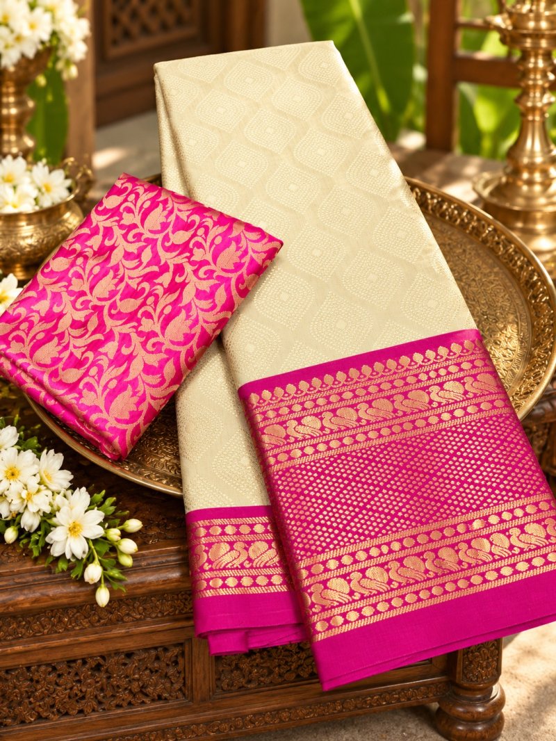 Mandana By Aab Mercerised Copper Silk Saree 